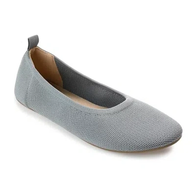 Journee Collection Jersie Womens Round Closed Toe Ballet Flats In Gray