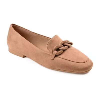 Journee Collection Cordell-wd Womens Moc Closed Toe Loafers-wide Width In Brown