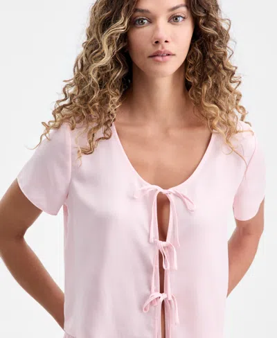 Macy's State Of Day Women's 2-piece Short-sleeve Top And Pants Pajama Set,  Exclusive In Pink