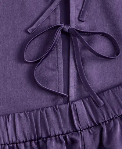 Macy's State Of Day Women's 2-piece Short-sleeve Top And Pants Pajama Set,  Exclusive In Purple