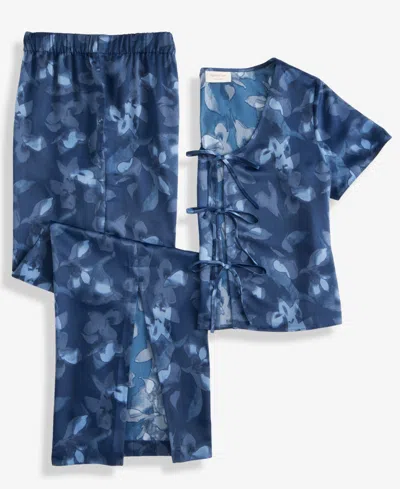 Macy's State Of Day Women's 2-piece Short-sleeve Top And Pants Pajama Set,  Exclusive In Multi