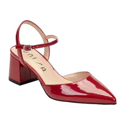 Unisa Trinas Womens Pointed Closed Toe Block Heel Pumps In Multi