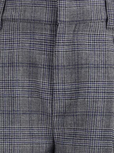 Brunello Cucinelli Women Prince Of Wales Patterned Pants In Gray
