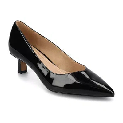 Journee Collection Pammie Womens Pointed Kitten Heel Pumps In Black