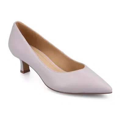 Journee Collection Pammie Womens Pointed Kitten Heel Pumps In Purple
