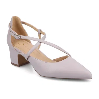 Journee Collection Galvinn Womens Pointed Flat Heel Pumps In Purple