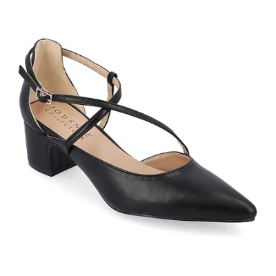 Journee Collection Galvinn Womens Pointed Flat Heel Pumps In Black
