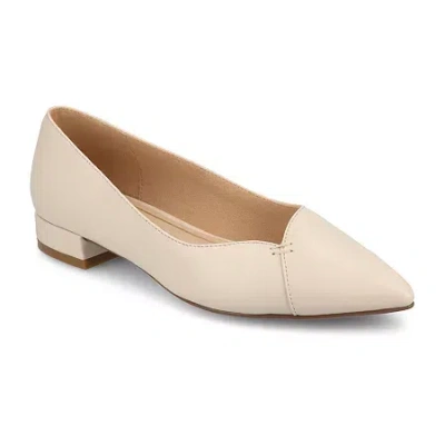 Journee Collection Carmin Womens Pointed Closed Toe Ballet Flats In Neutral