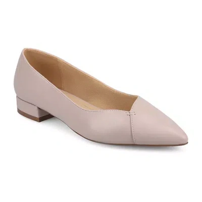 Journee Collection Carmin Womens Pointed Closed Toe Ballet Flats In Neutral