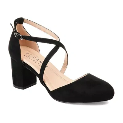 Journee Collection Foster Womens Pointed Closed Toe Block Heel Pumps In Black