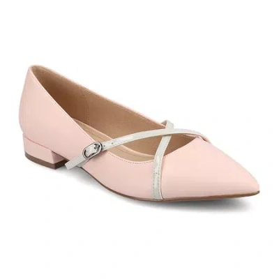 Journee Collection Camby Womens Pointed Closed Toe Ballet Flats In Pink