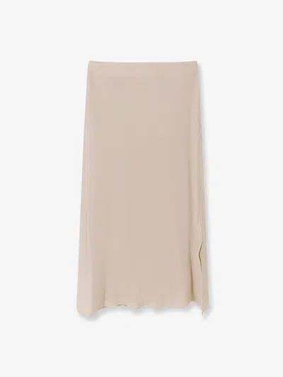 Brunello Cucinelli Women Satin Skirt In Neutral