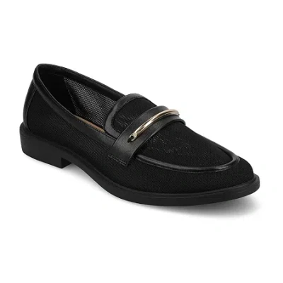 Journee Collection Rainey Womens Almond Loafers In Black