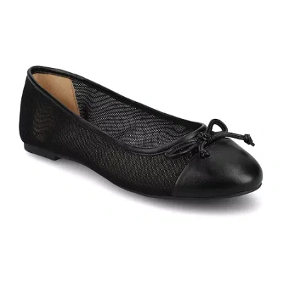 Journee Collection Kaiah Womens Cap Closed Toe Ballet Flats In Black