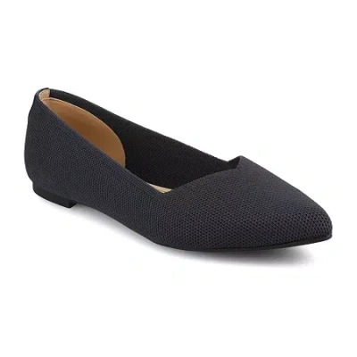 Journee Collection Minnah Womens Pointed Closed Toe Slip-on Shoe In Black
