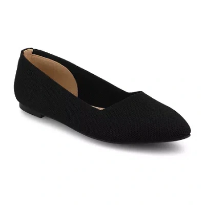 Journee Collection Minnah Womens Pointed Closed Toe Slip-on Shoe In Black