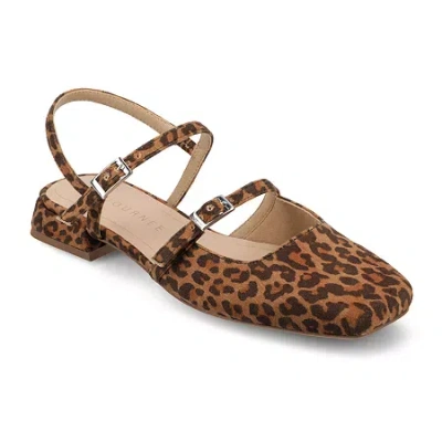 Journee Collection Gretchenn Womens Square Closed Toe Mary Jane Shoes In Animal Print
