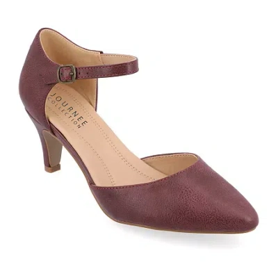 Journee Collection Bettie Womens Pointed Closed Toe Stiletto Heel Pumps In Burgundy