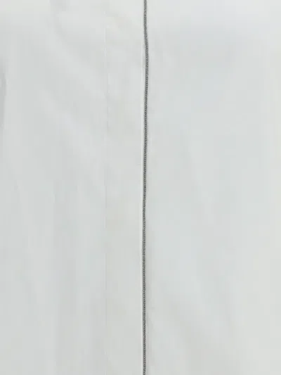 Brunello Cucinelli Women Shirt With Embellishments In White