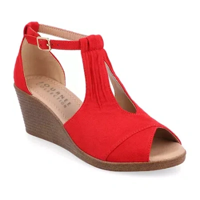 Journee Collection Womens Kedzie Wedge Sandals In Multi