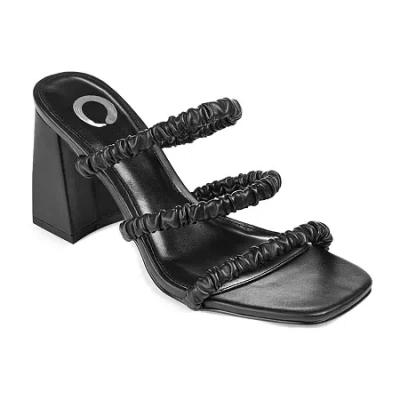 Journee Collection Reagaan Womens Round Open Toe Block Heel Pumps In Black