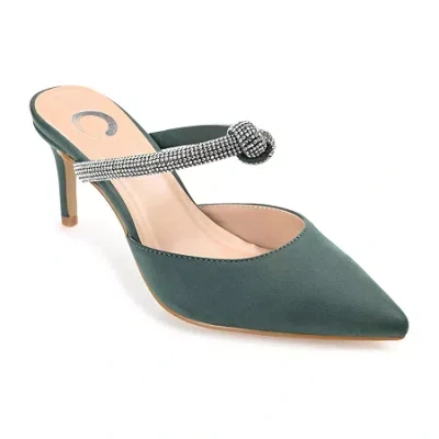 Journee Collection Lunna Womens Pointed Closed Toe Stiletto Heel Pumps In Green