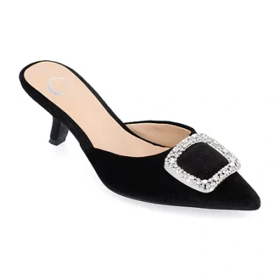 Journee Collection Rishie Womens Pointed Kitten Heel Pumps In Black