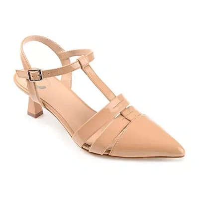Journee Collection Jazlynn Womens Pointed Closed Toe Kitten Heel Pumps In Pink