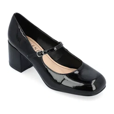 Journee Collection Okenna Womens Square Closed Toe Block Heel Pumps In Black