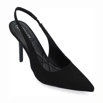 Journee Collection Elenney Womens Pointed Closed Toe Stiletto Heel Pumps In Black