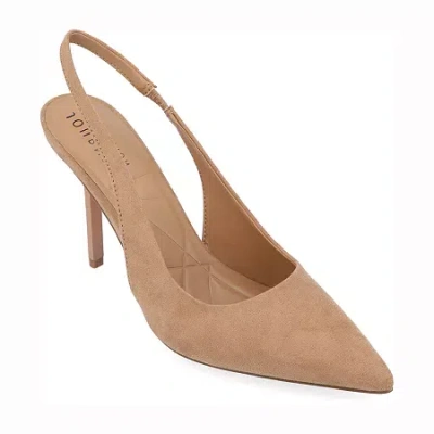 Journee Collection Elenney Womens Pointed Closed Toe Stiletto Heel Pumps In Brown