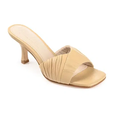 Journee Signature Juliette Womens Square Open Toe Stiletto Heel Pumps In Brown