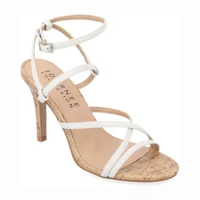 Journee Collection Womens Fylissa Heeled Sandals In White