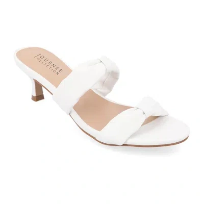 Journee Collection Dyllan Womens Round Open Toe Kitten Heel Pumps In White