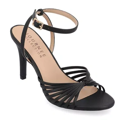 Journee Collection Vanita Womens Round Open Toe Stiletto Heel Pumps In Black