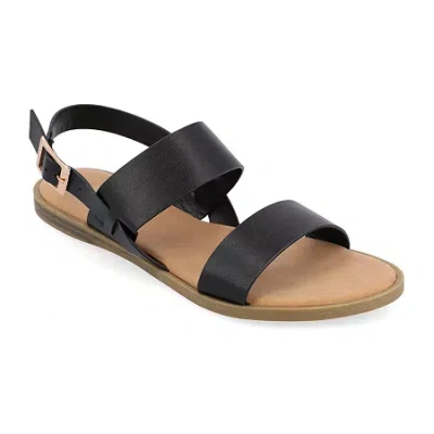 Journee Collection Womens Lavine Slingback Strap Flat Sandals In Black