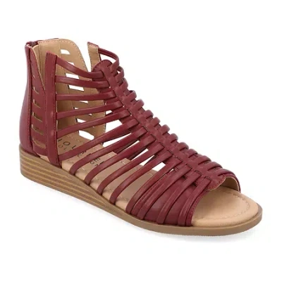 Journee Collection Womens Delilah Gladiator Sandals In Burgundy