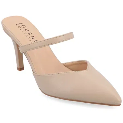 Journee Collection Yvon Womens Pointed Closed Toe Stiletto Heel Pumps In Sand