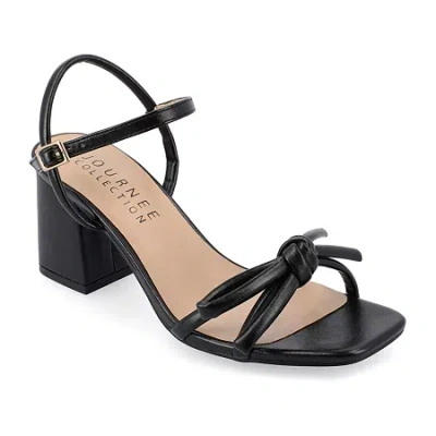 Journee Collection Cloudsteppers Womens Meryl Heeled Sandals In Black