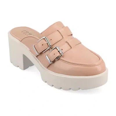 Journee Collection Brydie Womens Moc Closed Toe Block Heel Pumps In Multi