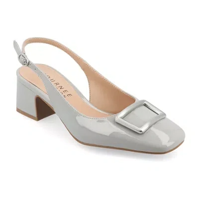 Journee Collection Everlee Womens Square Block Heel Pumps In Gray