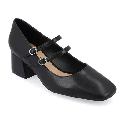 Journee Collection Nally Womens Square Closed Toe Block Heel Pumps In Black