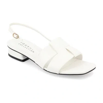 Journee Collection Cloudsteppers Womens Tabatha Flat Sandals In White