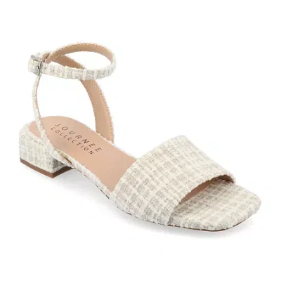 Journee Collection Womens Adleey Flat Sandals In White