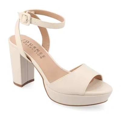 Journee Collection Womens Nairri Heeled Sandals In White