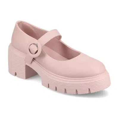Journee Collection Zarynn Womens Round Closed Toe Mary Jane Shoes In Pink