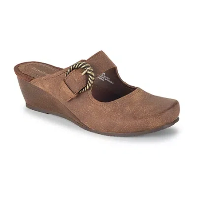Baretraps Luna Womens Round Closed Toe Mules In Brown