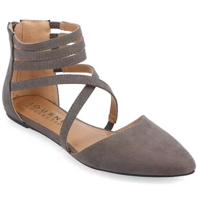 Journee Collection Marlee Womens Round Ballet Flats In Gray