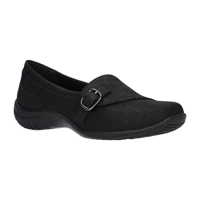 Easy Street Womens Cinnamon Square Toe Slip-on Shoe In Black