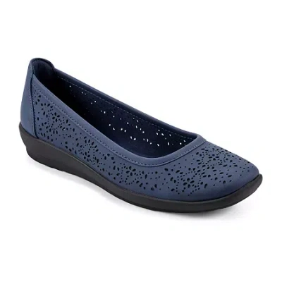 Easy Spirit Alessia Womens Square Closed Toe Slip-on Shoe In Blue